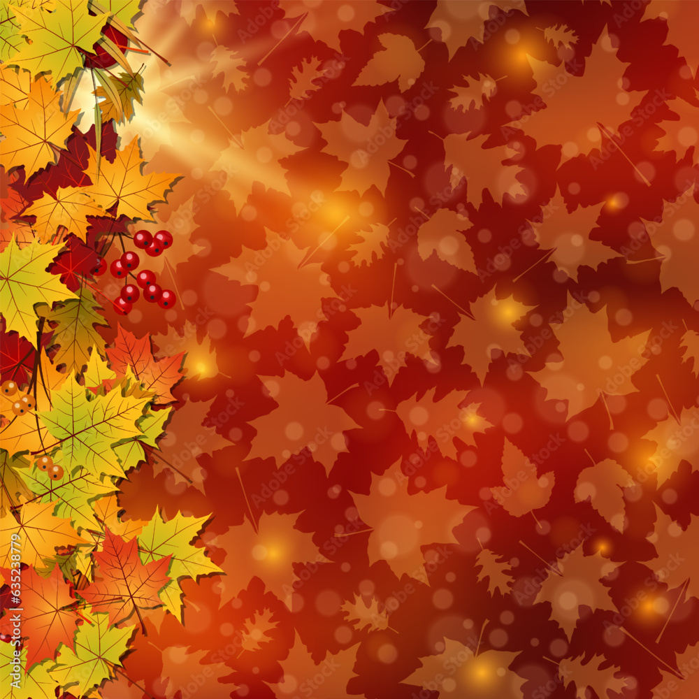 Autumn style elegant vector background. Design for square flyer, invitation card, promo poster, discount coupon, voucher, sale banner Autumn style elegant vector background. Design for square flyer, invitation card, promo poster, discount coupon, voucher, sale banner