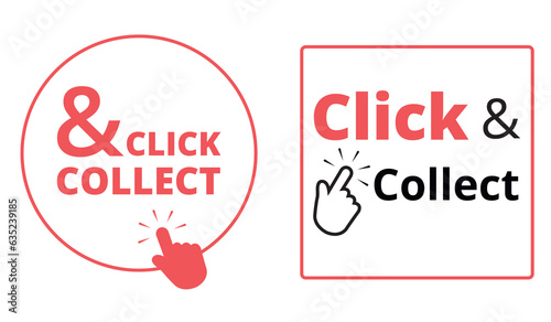 Icono de compra por internet. Concepto de Click & Collect. Vista de frente. vector