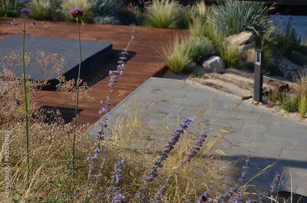 Fototapeta premium garden terrace with perennials