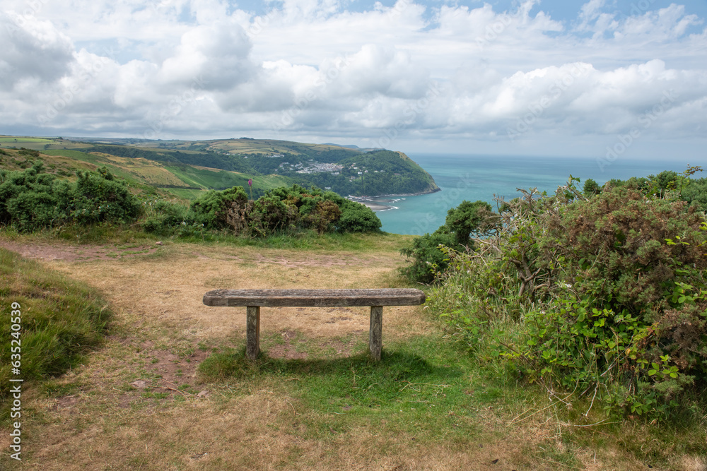 View from the top of Countisbury of Lynton and Lynmouth in Exmoor National Park