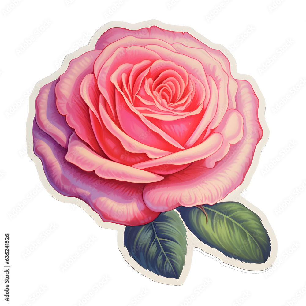 Sticker decal pink flower rose in barbie style. Love illustration isolated. Png file illustration with transparent background.
Pink color. Valentine's Day. National Barbie Day March 9 - obrazy, fototapety, plakaty 