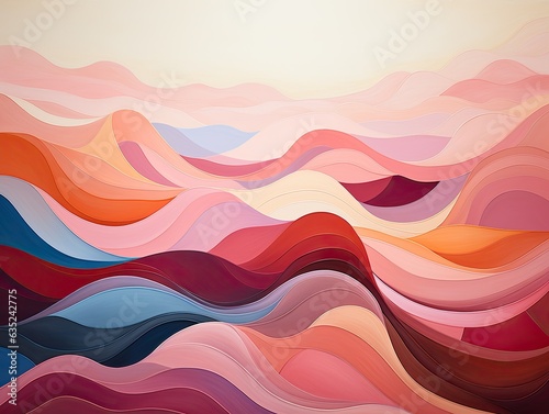 Illustration of a vibrant and dynamic painting capturing the beauty of a crashing wave. Generative AI