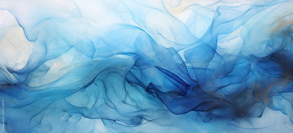 colorful abstract painting with blue and cream colors Generative AI