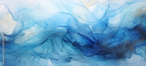 colorful abstract painting with blue and cream colors Generative AI