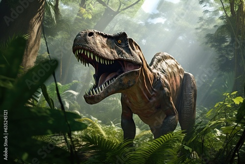 Dinosaur  Tyrannosaurus Rex in the jungle