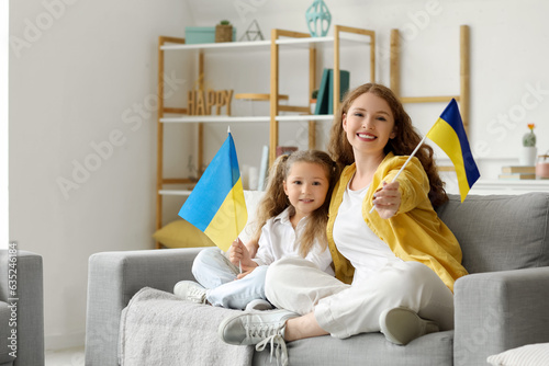 Happy little girl and her m...
