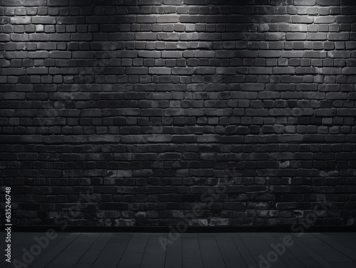 Texture of a black brick wall abstract dark background for your product display