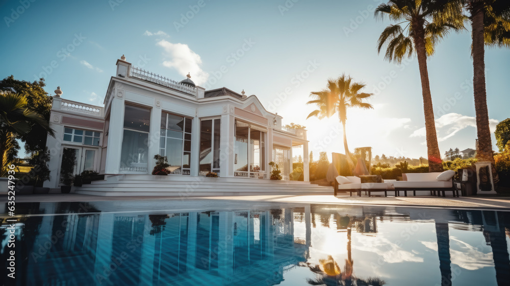 Luxury modern villa mansion, house tropical architecture