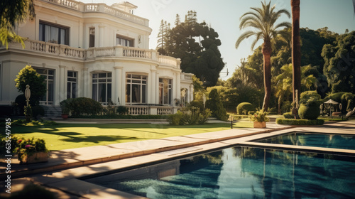Luxury modern villa mansion, house tropical architecture © AdamantiumStock