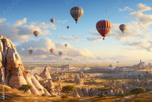 "Cappadocia's Aerial Symphony: Hyper-Realistic Hot Air Balloon Adventure" 