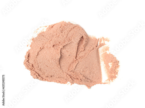 Meat Paste Isolated, Tuna Pate Smear, Chopped Liver Mousse, Fish Paste on White photo