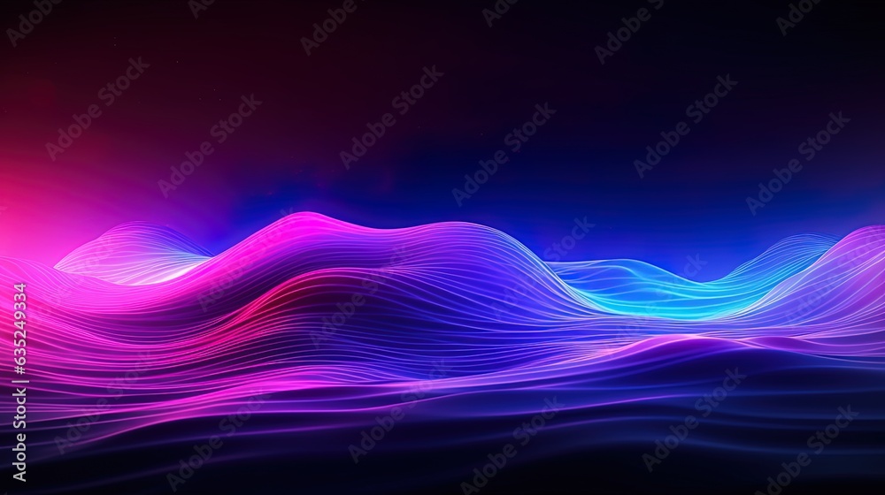 Neon waves, big swings. AI generation