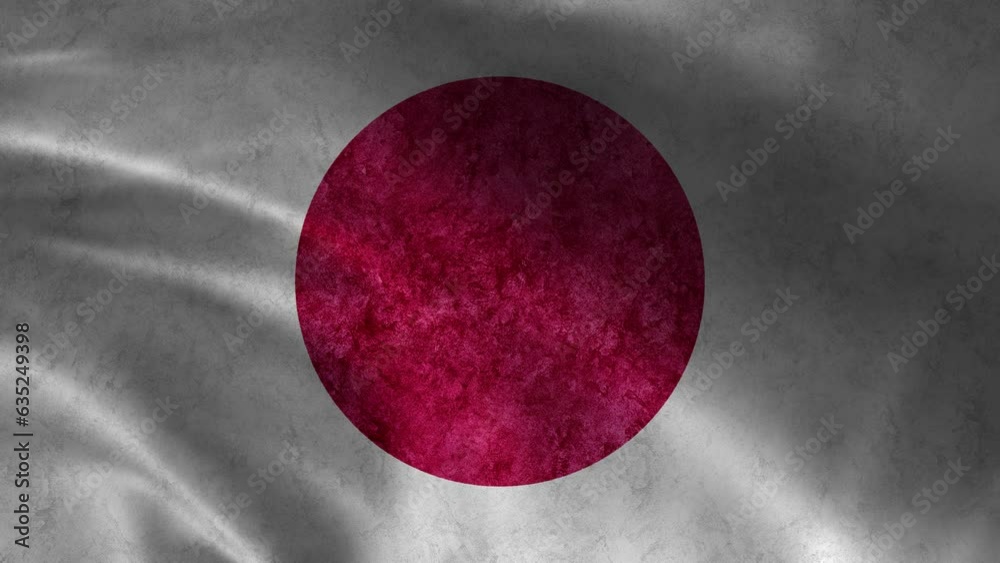 Flag of the japan waving animation. looping National japan flag ...
