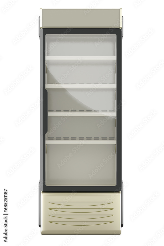 Single Door Display Fridge for beverage, 3D rendering isolated on transparent background Single Door Display Fridge for beverage, 3D rendering isolated on transparent background