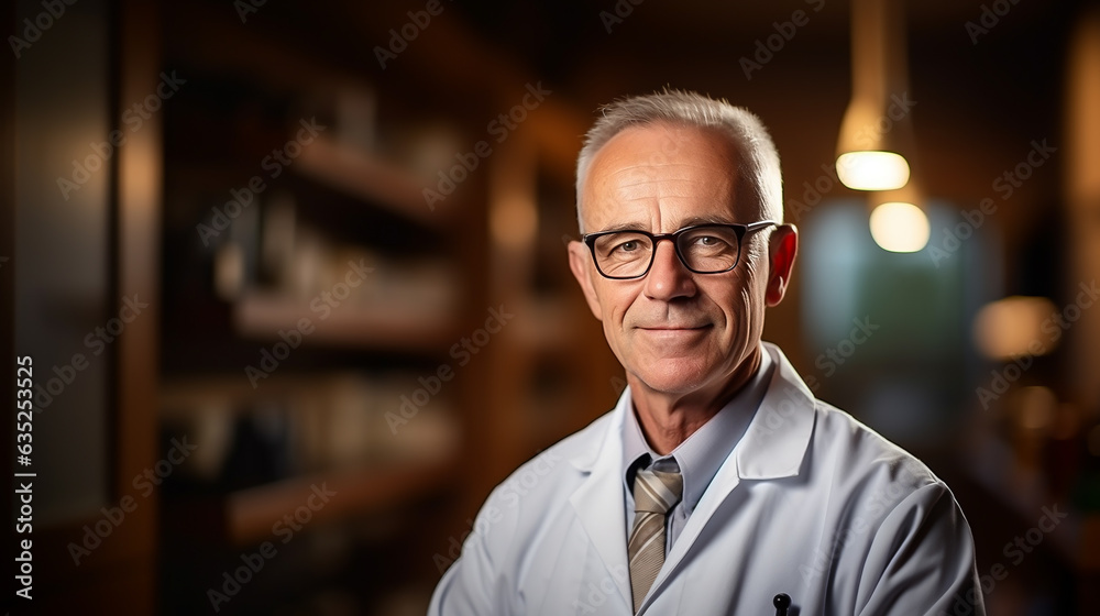 Generative AI, a gray-haired old mature professor in glasses stands against the backdrop of a university office, an audience, a researcher, a scientist, a doctor of science, a lecturer Generative AI, a gray-haired old mature professor in glasses stands against the backdrop of a university office, an audience, a researcher, a scientist, a doctor of science, a lecturer