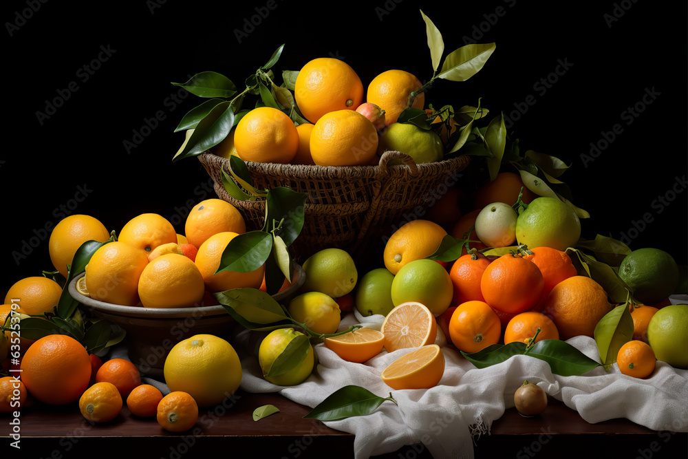 Mixed citrus fruit display Mixed citrus fruit display