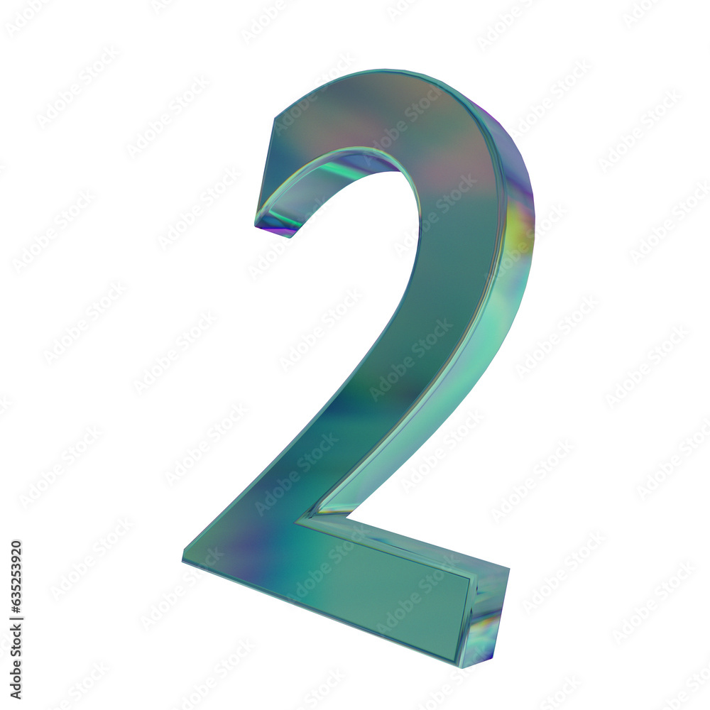 Glass dispersion number 2 on a transparent background. 3D render. 3D Illustration