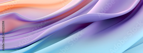 colored silk fabric with smooth layers that create a sense of fluidity and movement. The palette is soft and includes gradients of purple  blue  and touches of warm orange  giving the composition a ca