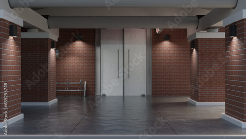 entrance luxury brick perfect commercial mall - Mall, Brick facade office building wall pack 