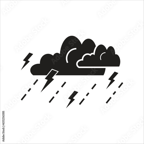 thunder storm vector icon line template