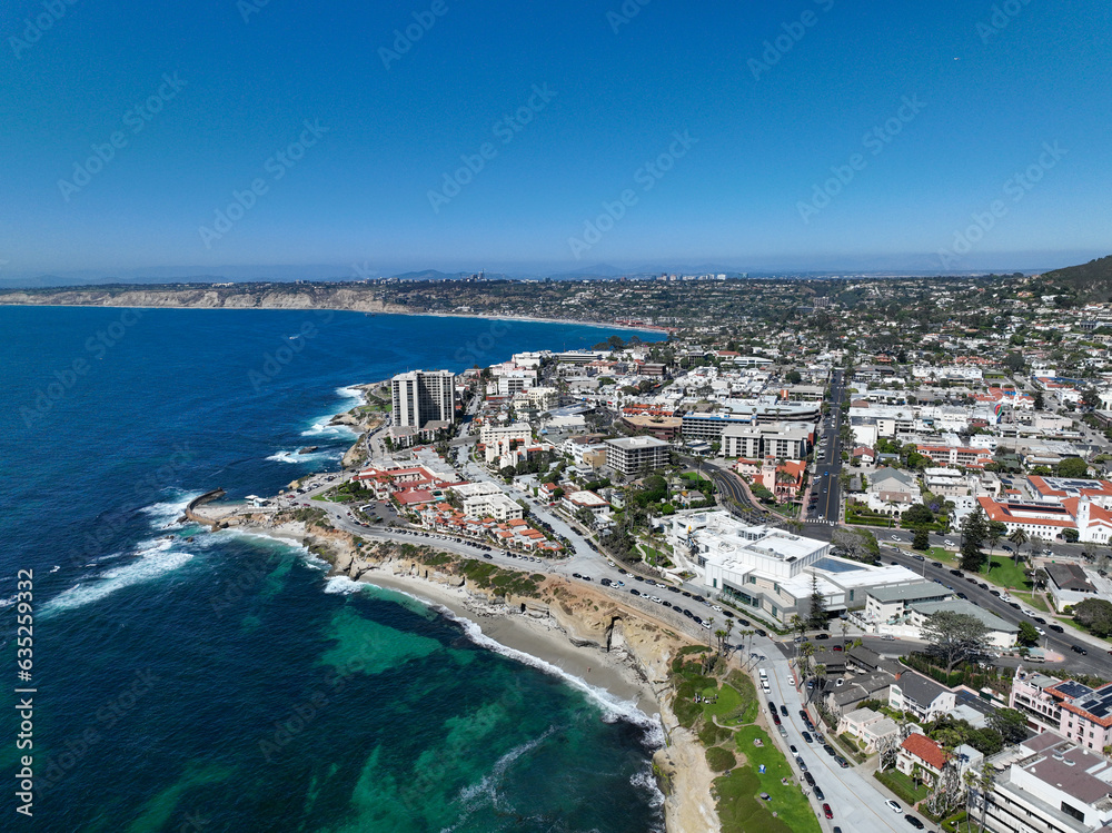 Aerial view of La Jolla cove and beach in San Diego California. travel destination in USA