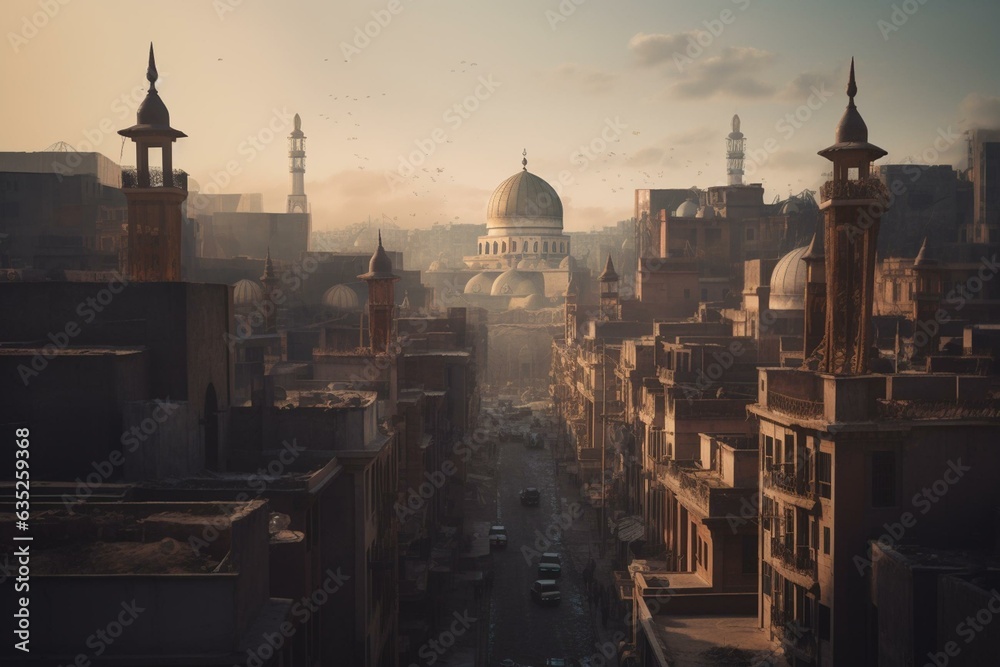 artistic interpretation of Cairo's cityscape. Generative AI