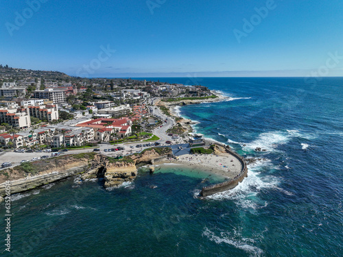 Aerial view of La Jolla cove and beach in San Diego California. travel destination in USA