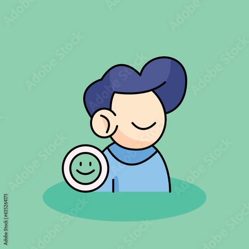 Happy Customers Free vector cartoon icon illustration. customer experience icon concept isolated . flat cartoon style