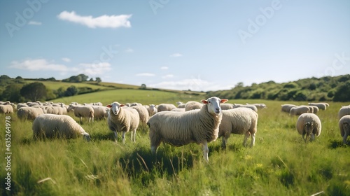 sheep in the green field