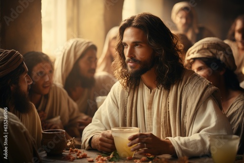 Jesus at the wedding in Cana, digital image.