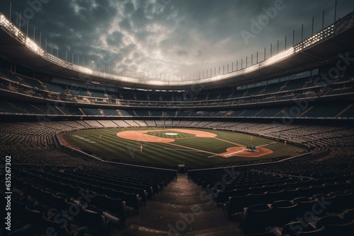stadium for baseball match. Generative AI © Joseph