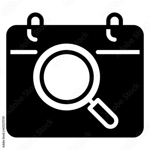 online calendar icon, glyph icon style
