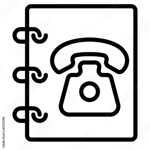 phonebook icon, line icon style