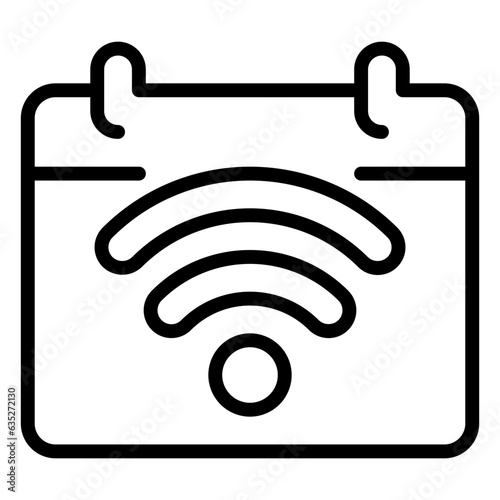 online calendar icon, line icon style