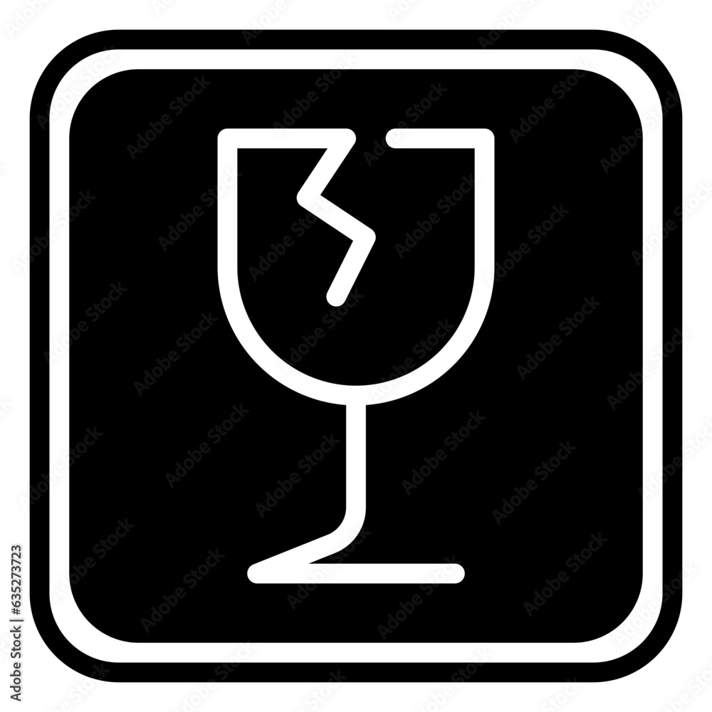 fragile icon, glyph icon style fragile icon, glyph icon style