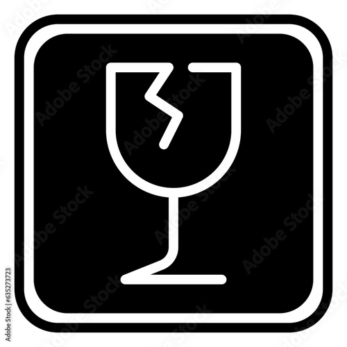 fragile icon, glyph icon style
