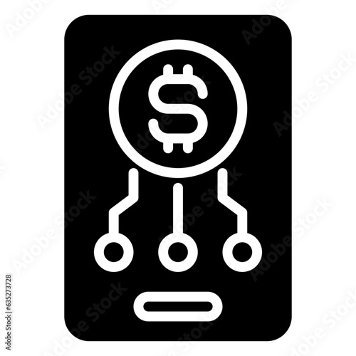 cashless icon, glyph icon style