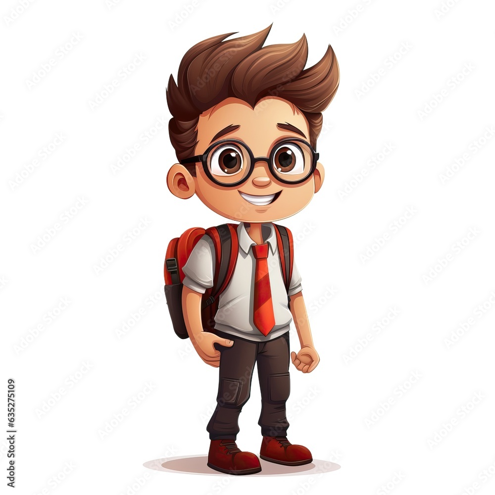 School character cartoon style, Back to school high quality ai image generated