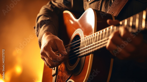 Close-up Western Guitar Music