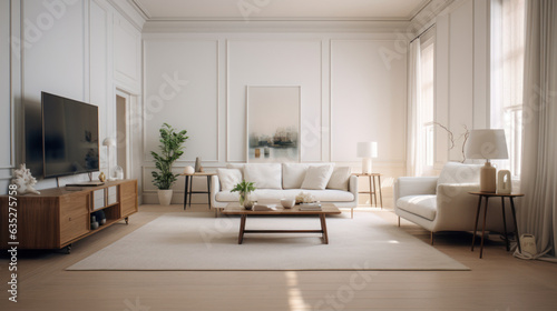 living room  clean room  white interior