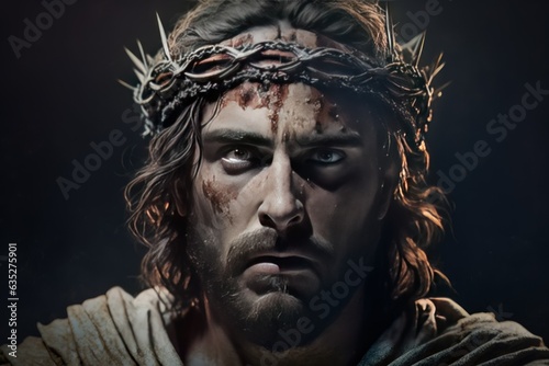 Crowned in Suffering: Hyper-Realistic Rendering of Jesus Christ with Thorns 