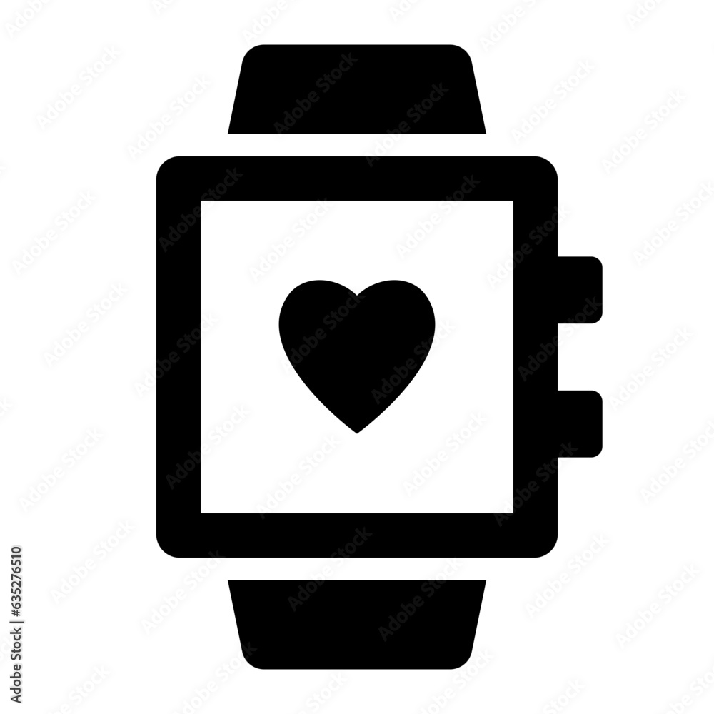 Smartwatch device solid glyph icon Smartwatch device solid glyph icon