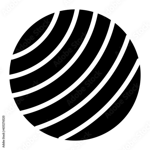 Fitness Ball solid glyph icon