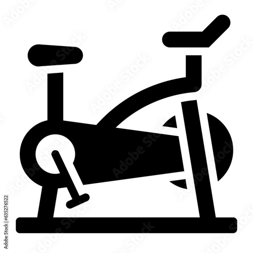 Exercise Bike for gym solid glyph icon