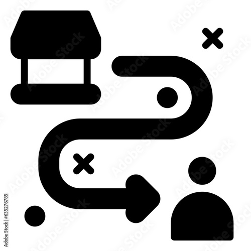 approach icon, glyph icon style
