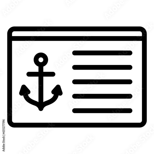 License of boat outline icon