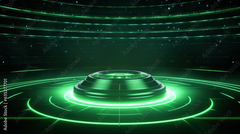 Abstract green neon stadium background illuminated with lamps on ground. Product and sports technology background. Abstract green neon stadium background illuminated with lamps on ground. Product and sports technology background.