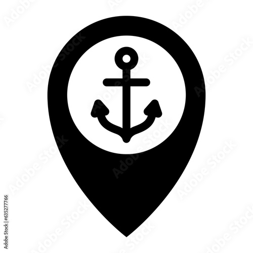 Harbour Location pin solid glyph icon