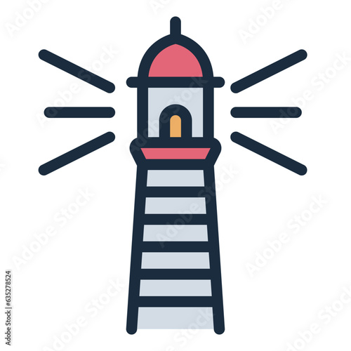 Lighthouse building filled line icon