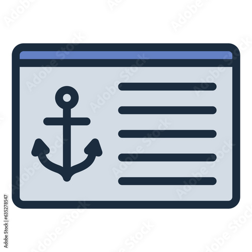 License of boat filled line icon
